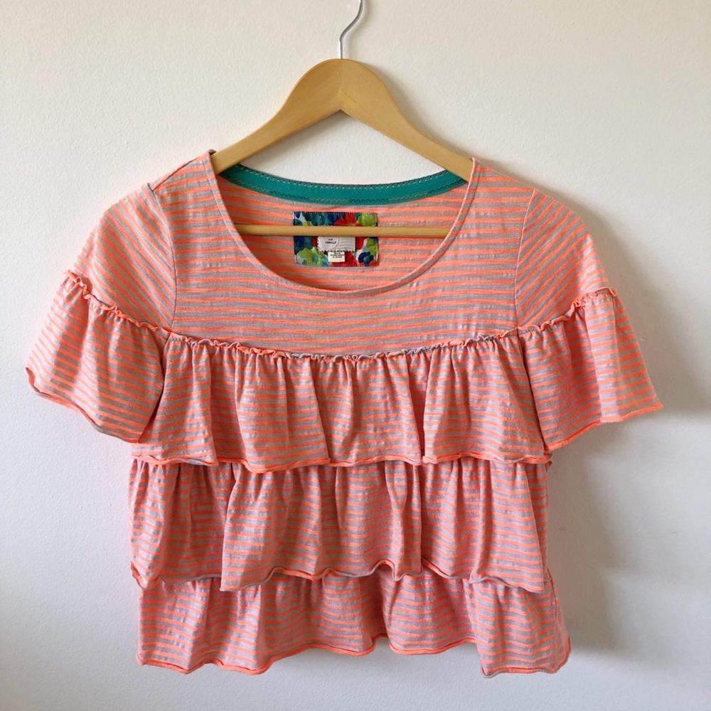 Anthropologie tiered ruffle tee